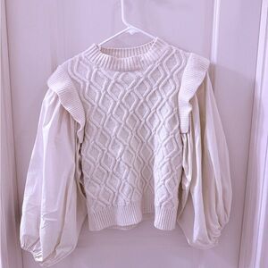 Elegant Cream Sweater with Textured Design